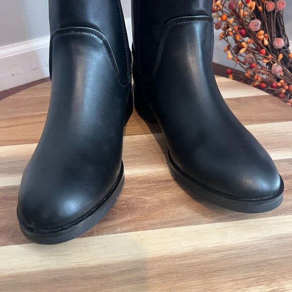 Style & Co Josephine Equestrian Riding Boots 8M Black Smooth - Picture 3 of 11